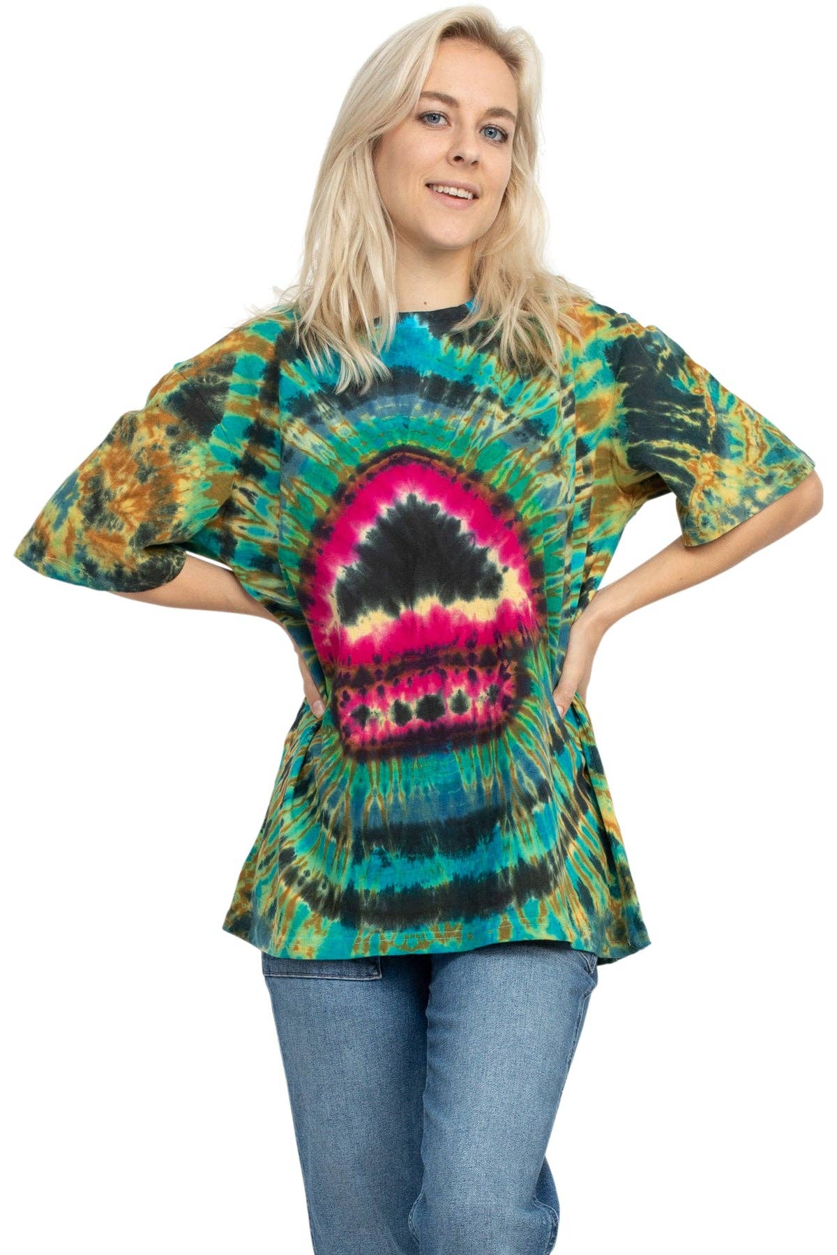 Psychedelic Tie-dye Unisex Tee: Grey / Medium