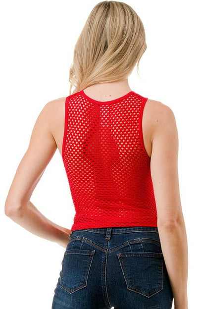 NT74 FISHNET TANK TOP: White