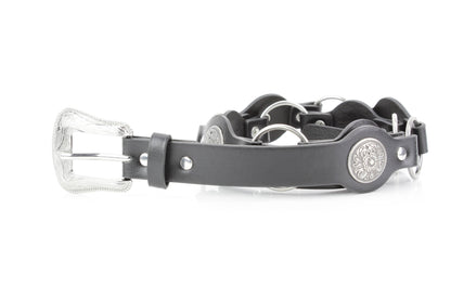 Women’s Black Concho Belt Sunburst Brass ABLB 37-2560