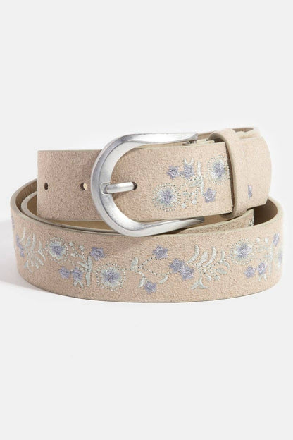 Soft Floral Embroidered Belt: SBK