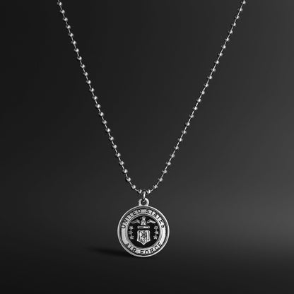 United States Air Force Stainless Steel Polished Pendant on Ball Chain