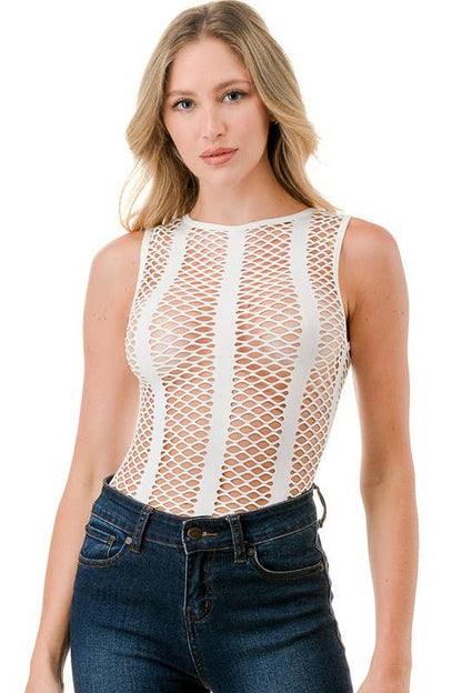 BST18 FISHNET BODYSUITS: Black