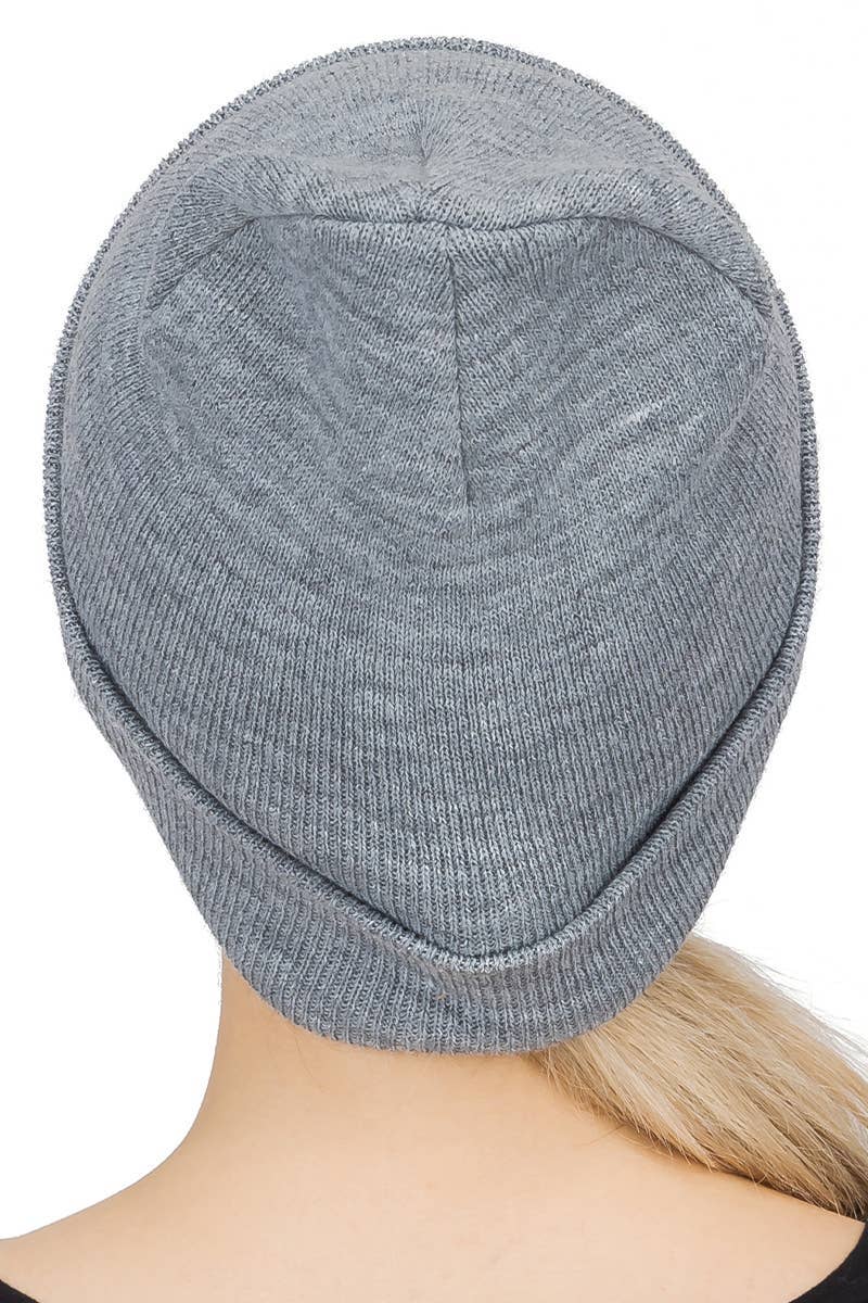 Middle Finger Up Skeleton Cuffed Classic Beanie: BLACK/WHITE / ONE SIZE