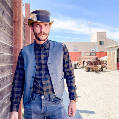 Genuine Leather Top Hat - Style Marlow Unbanded: Burnt Honey / XL