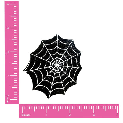 Freaking Awesome Glitter Blacklight Spider Web Nipple Cover Pasties: Black / O/S