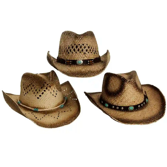 Western Straw Hat - Style Nashville (Prepack of 6)