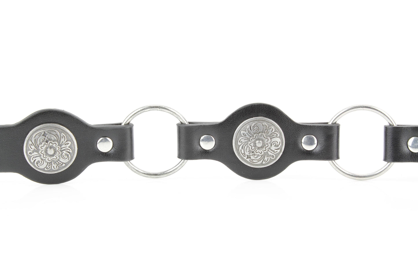 Women’s Black Concho Belt Sunburst Brass ABLB 37-2560