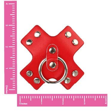 Pierced 'N Punked Red Leather Reusable Silicone Nipple Cover Pasties: Red / O/S