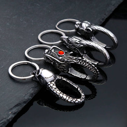 Car Personalized Design Stainless Steel Faucet Keychain: Skull