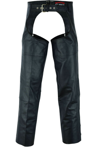Leather Guard  Unisex leather motorcycle chaps - Black