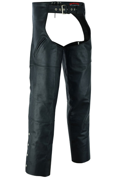 Leather Guard  Unisex leather motorcycle chaps - Black