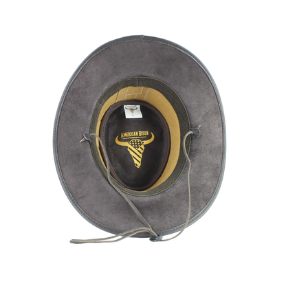 American Bison Crushable Cowboy Hat with Braided Hat Band: Brown / Small