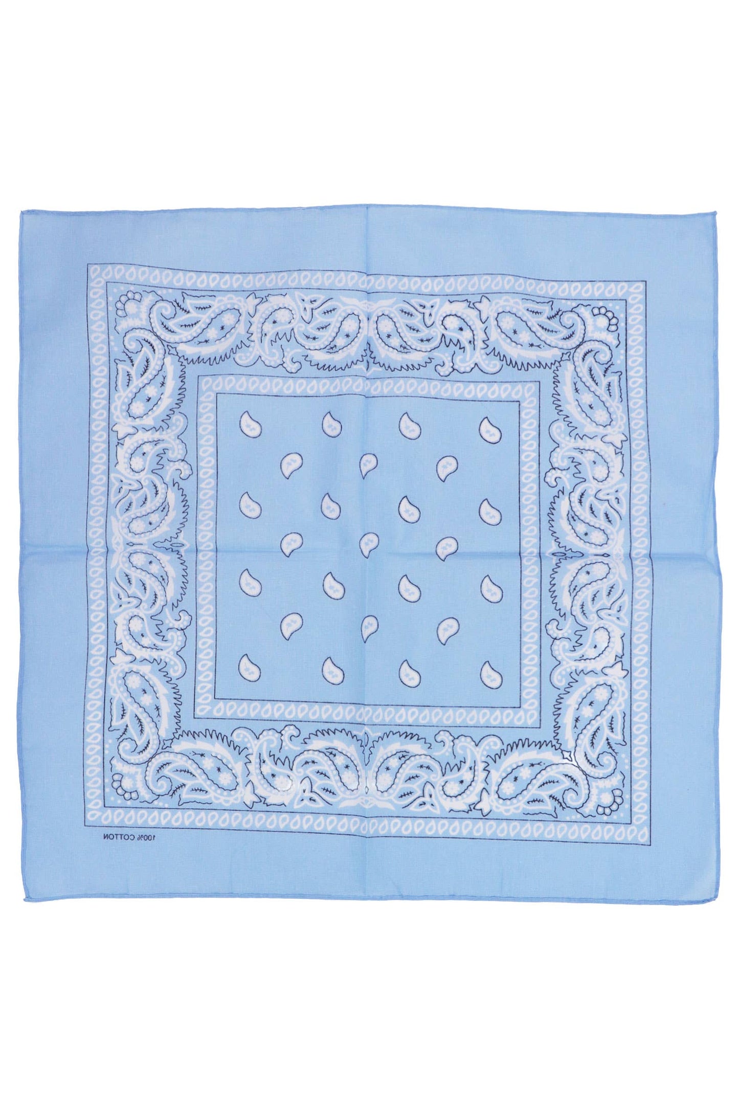 Classic Paisley Print Square Cotton Bandana: BLACK / ONE SIZE