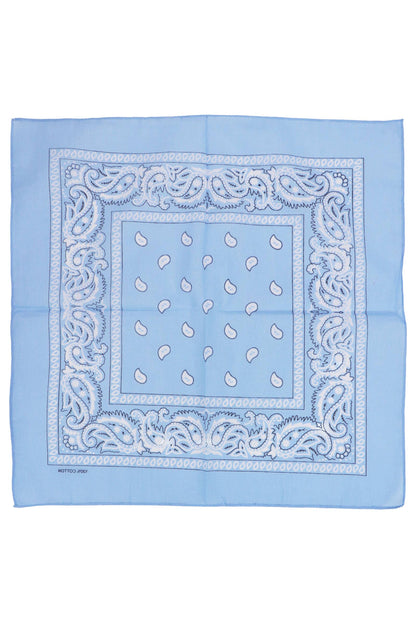Classic Paisley Print Square Cotton Bandana: BLACK / ONE SIZE