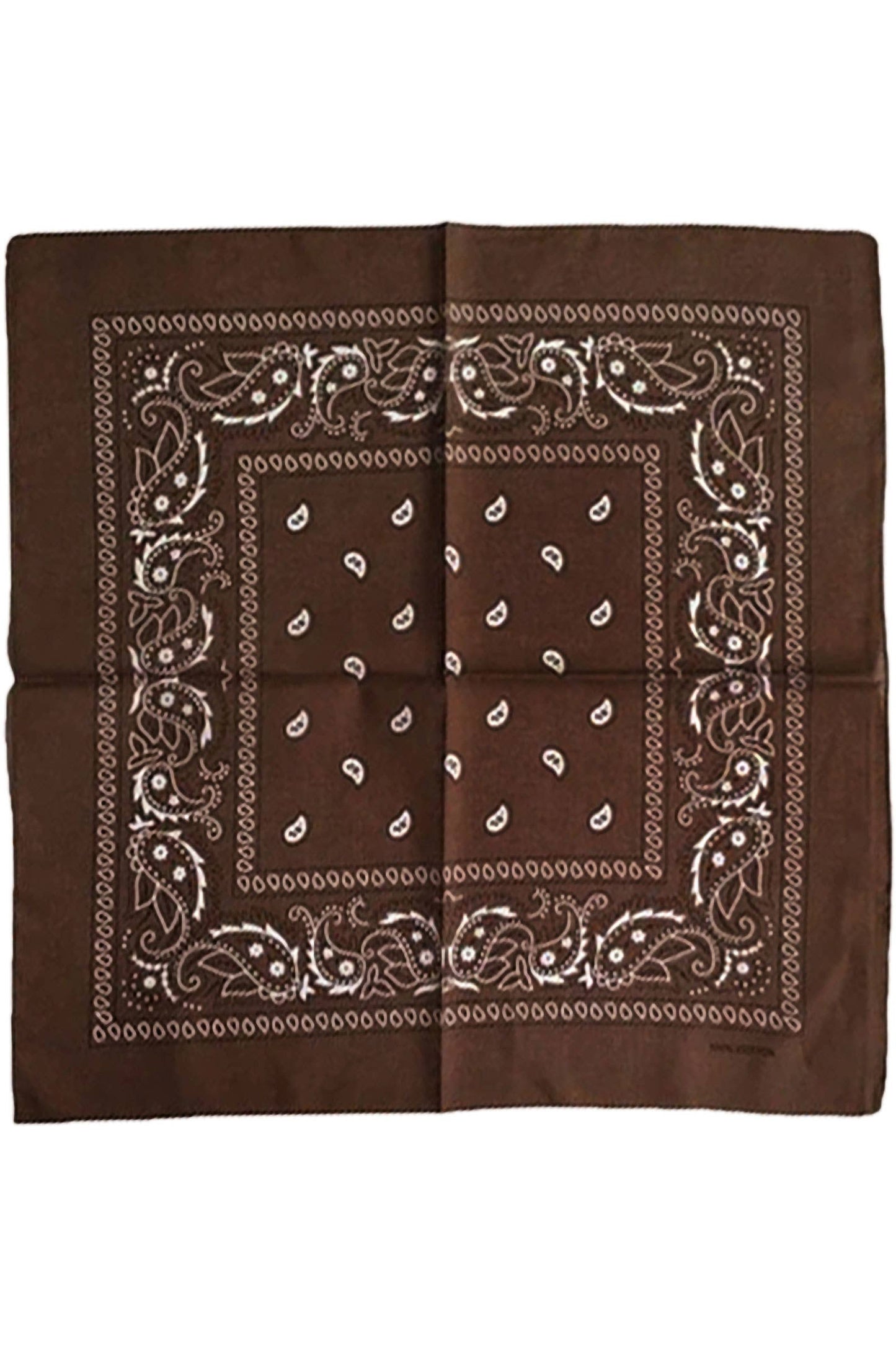 Classic Paisley Print Square Cotton Bandana: BLACK / ONE SIZE