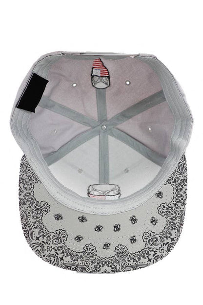 American Flag Skull Snapback: White