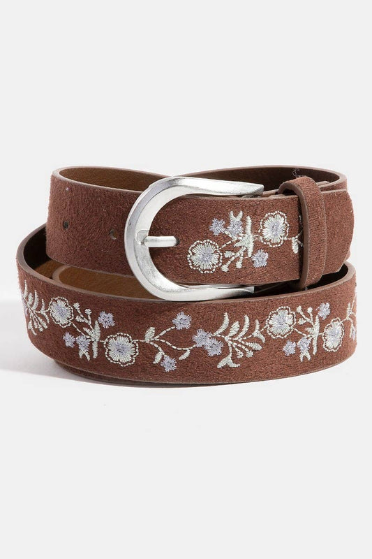 Soft Floral Embroidered Belt: SDBR