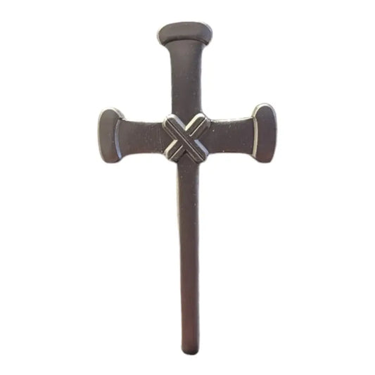 Sturdy Magnetic Cross Pin - Style Raised Cross: Silver
