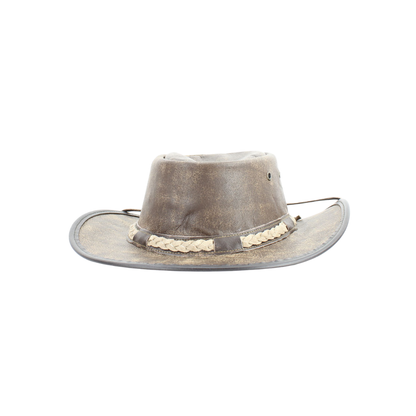 American Bison Crushable Cowboy Hat with Braided Hat Band: Brown / Small
