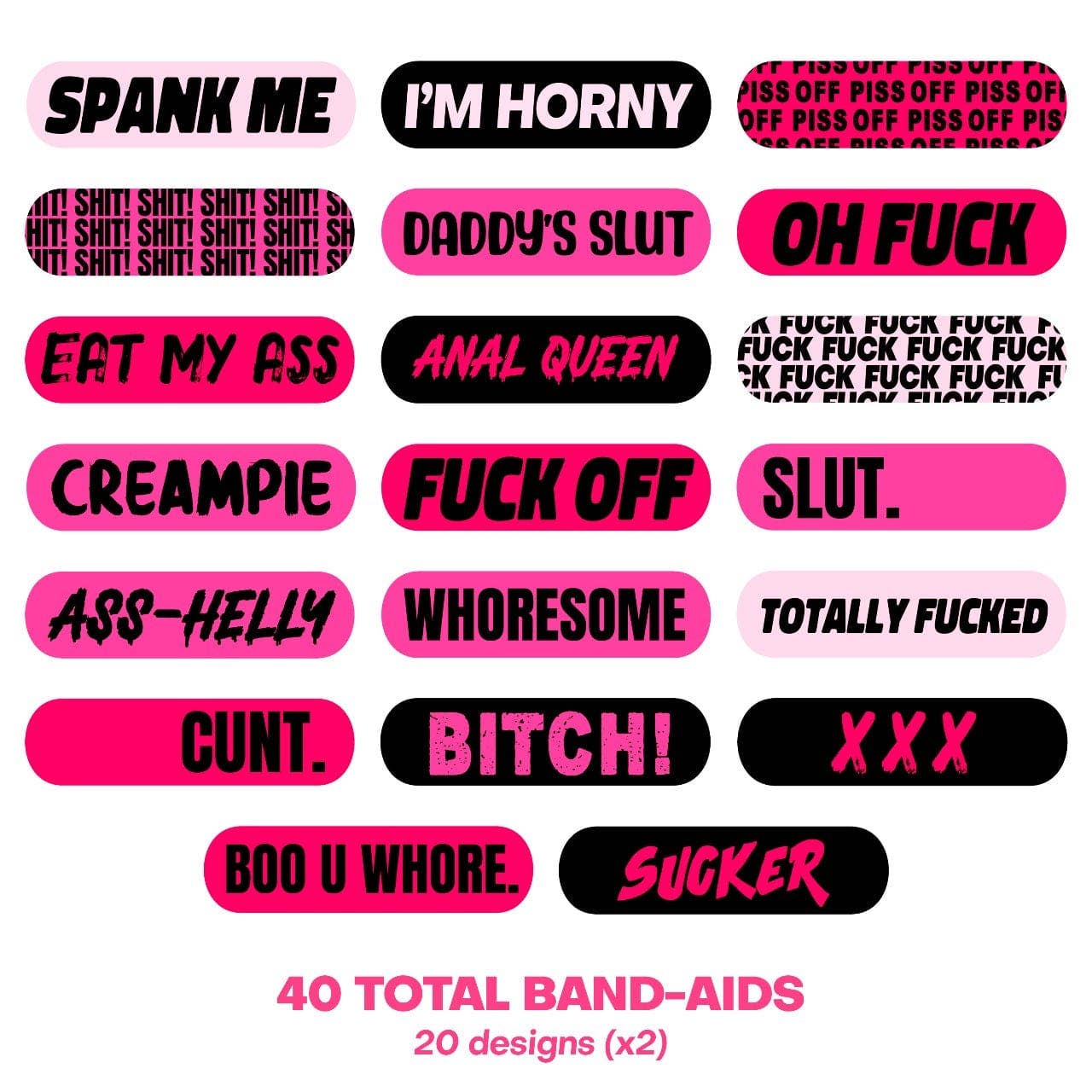 Naughty Naughty XXX Ouchie Stix Bandages 40pack Band-Aid Pac: MULTI / O/S