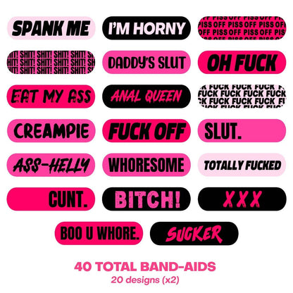 Naughty Naughty XXX Ouchie Stix Bandages 40pack Band-Aid Pac: MULTI / O/S