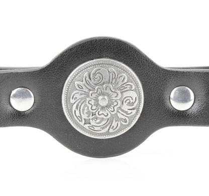Women’s Black Concho Belt Sunburst Brass ABLB 37-2560