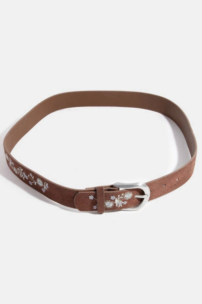 Soft Floral Embroidered Belt: SBK