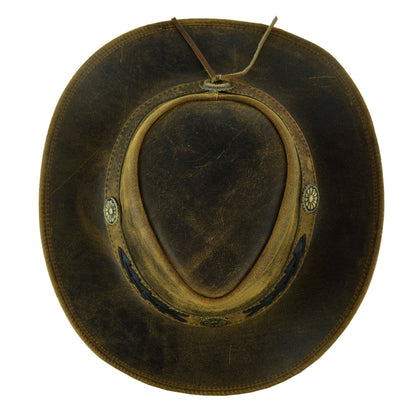 Sahara Leather Hats Western Style for Men and Women shapeabl: Tan Brown / S