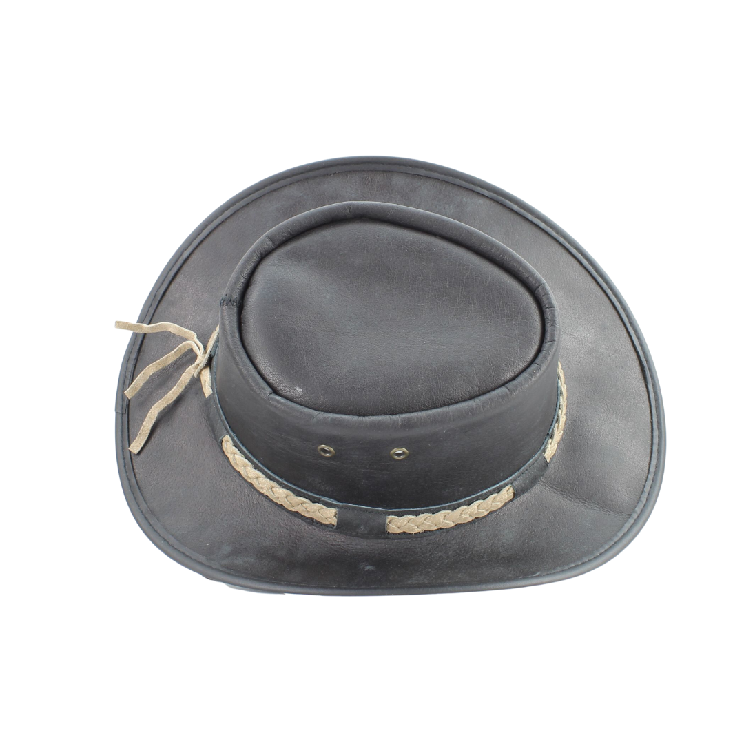 American Bison Crushable Cowboy Hat with Braided Hat Band: Brown / Small