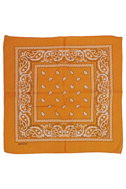 Classic Paisley Print Square Cotton Bandana: BLACK / ONE SIZE