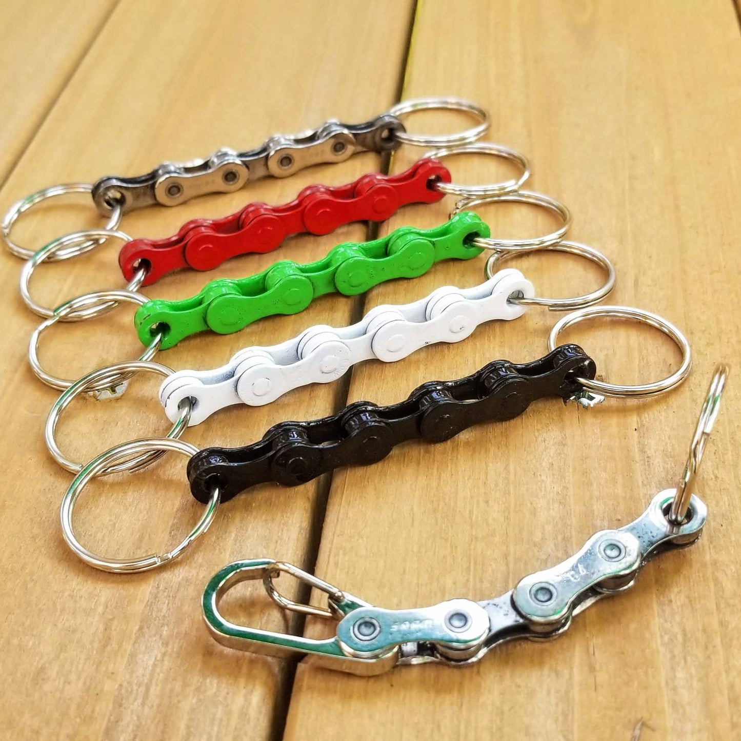 Bicycle Connecting Keychains w/ Upcycled Bike Chain: Assorted / Keyring