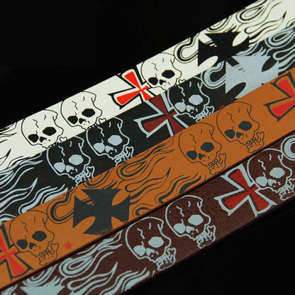 Fashion Skull Printed Waist Belt: White / 110CM