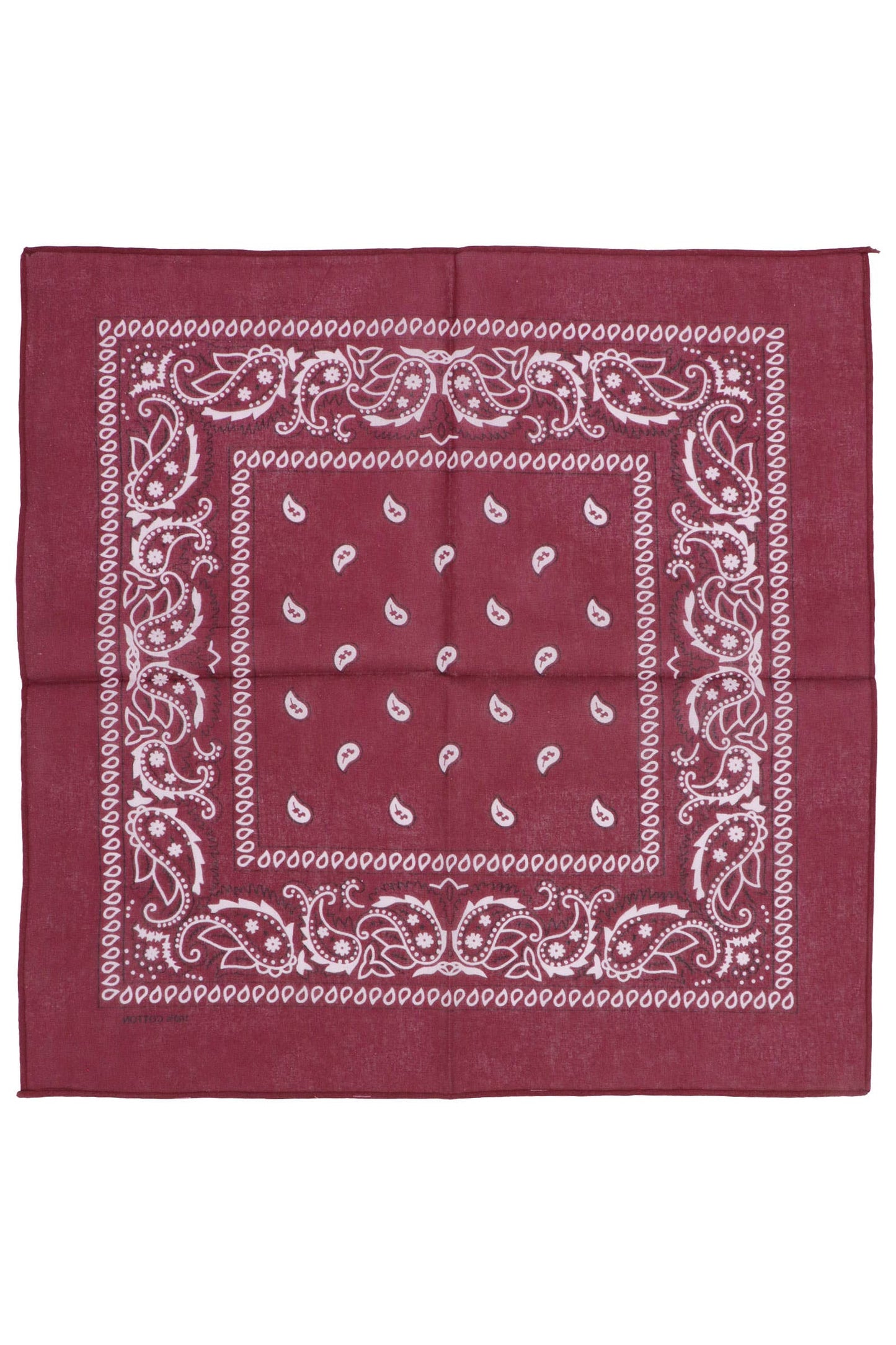 Classic Paisley Print Square Cotton Bandana: BLACK / ONE SIZE