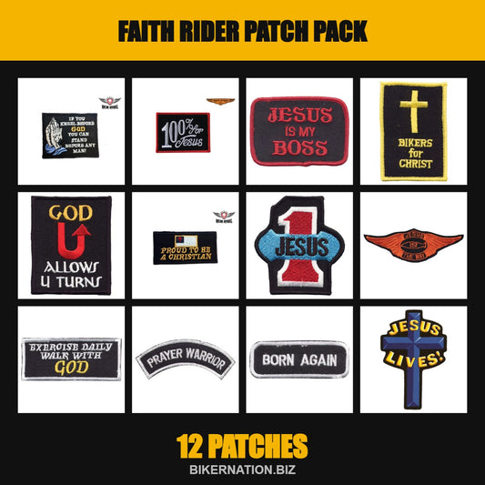 Faith Rider Patch Pack – 12 Patches