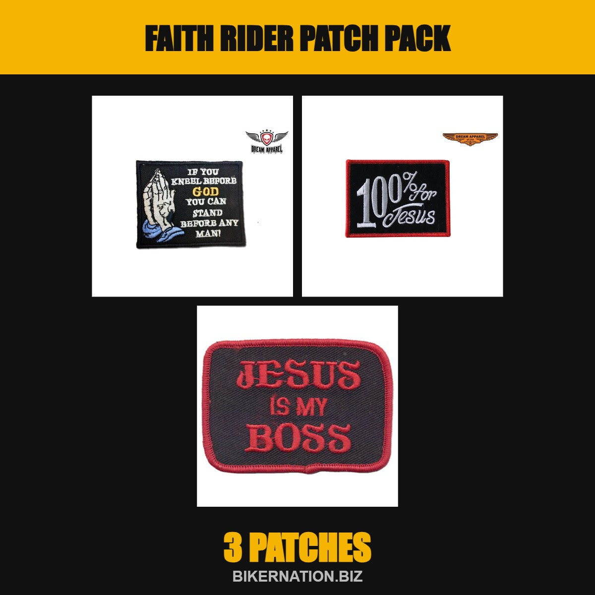 Faith Rider Patch Pack – 3 Patches