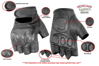 ForceGuard Men's  leather Fingerless gloves