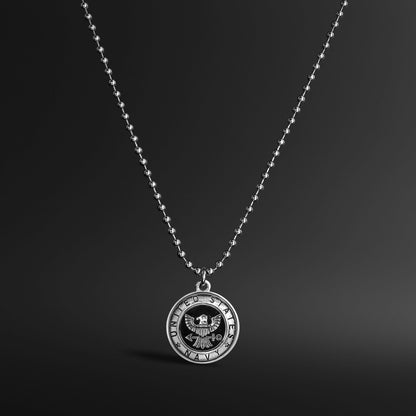 United States Navy Stainless Steel Polished Pendant on Ball Chain