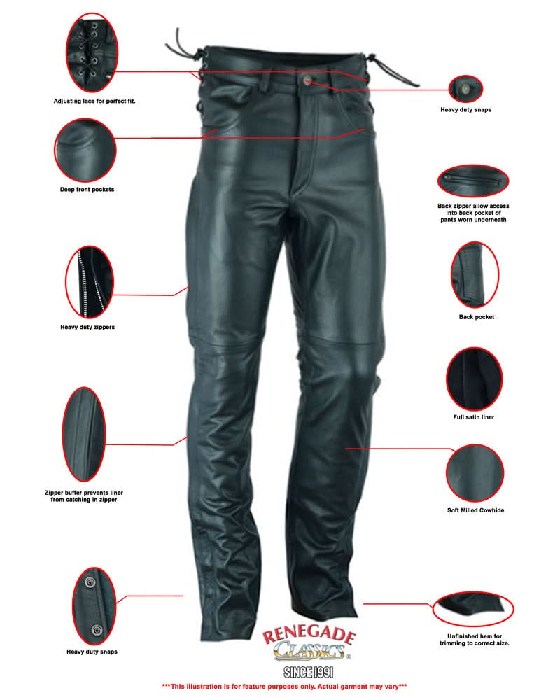 Road Rage Black leather motorcycle chaps