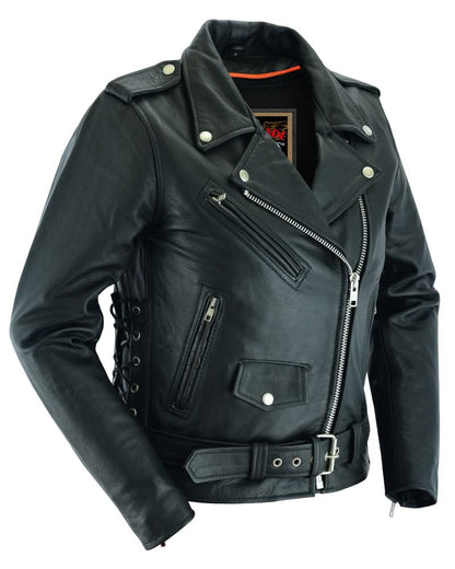 SpeedMoto Women's Leather Motorcycle Jacket