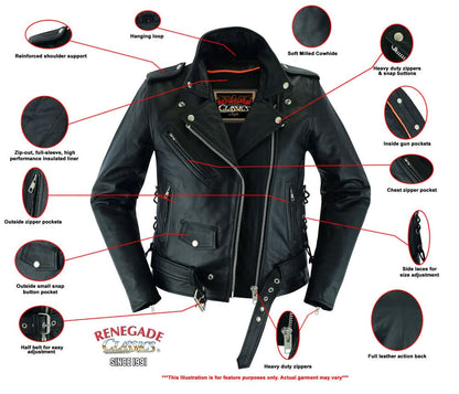 SpeedMoto Women's Leather Motorcycle Jacket