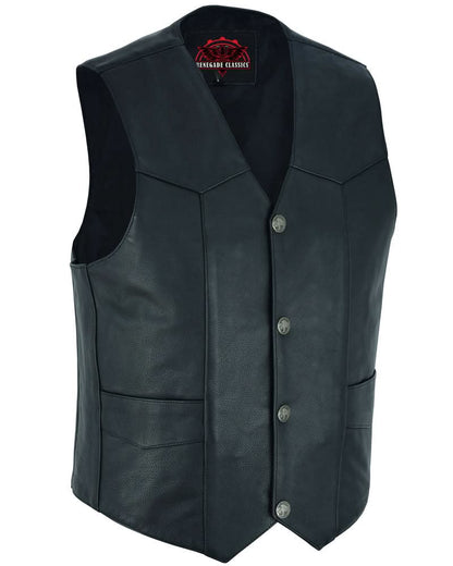 Men's Single Back Panel motorcycle vest