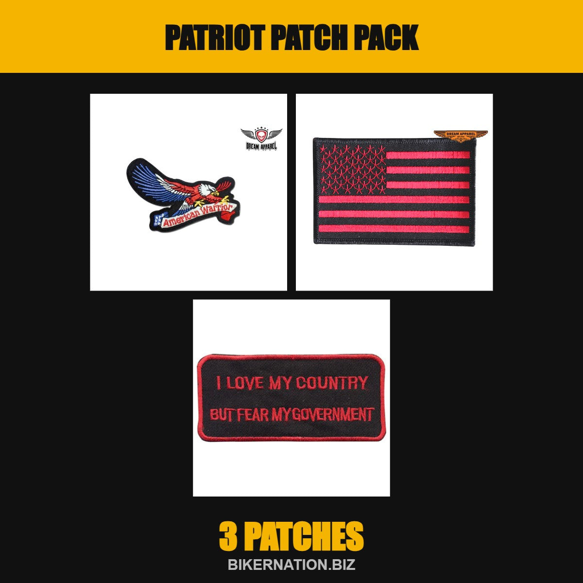 Patriot Patch Pack – 3 Patches