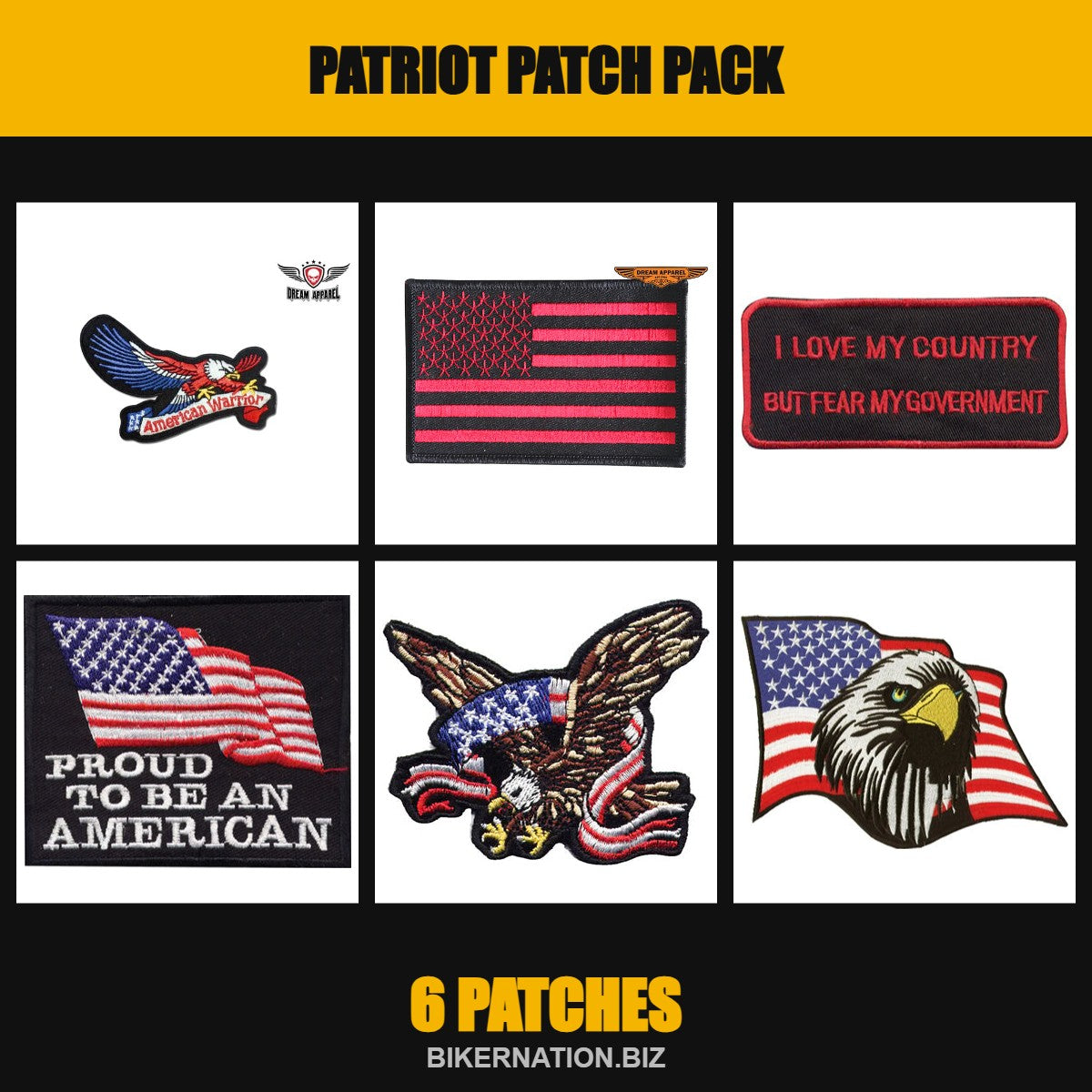 Patriot Patch Pack – 6 Patches