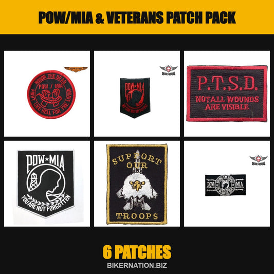 POW/MIA & Veterans Patch Pack – 6 Patches