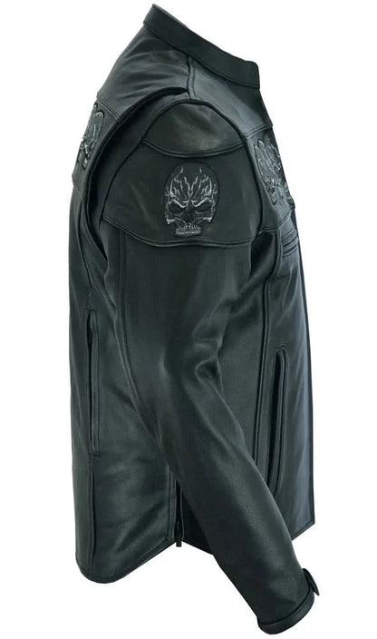Men's Black Reflective Skulls Scooter Jacket