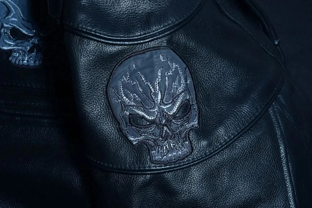 Men's Black Reflective Skulls Scooter Jacket