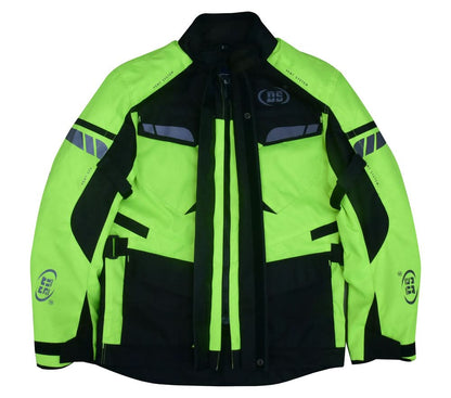 4-Season Hi-Vis Mens Textile Motorycyle Jacket  Waterproof & Ventilated