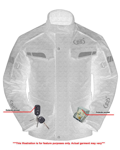 Heavy Duty Polyester Textile Mens motorcycle Jacket