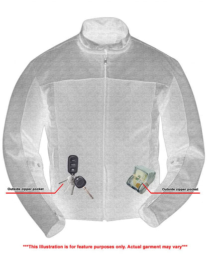 Cross Wind Micro Mesh Mens Motorcycle Jacket - Blue