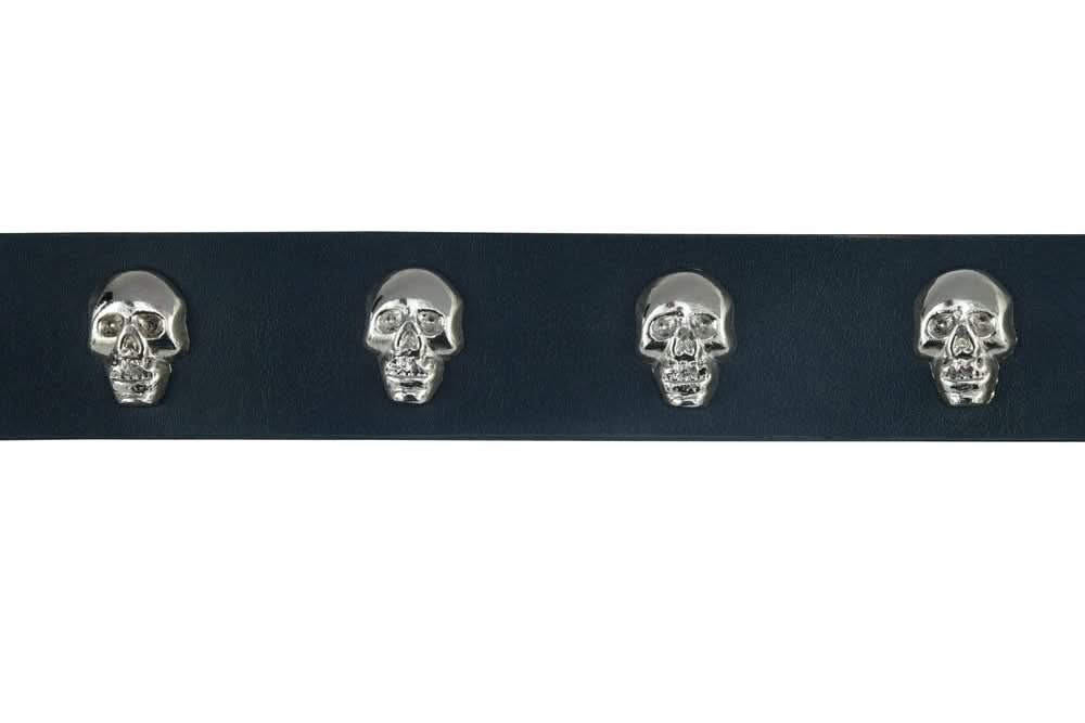 BLT Skull Heads Black Genuine Leather Belt